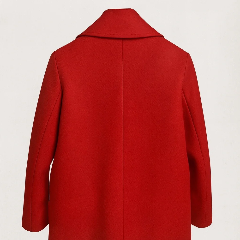 Piazza Sempione Red Wool Double-Breasted Coat – Made in Italy Size 40 - Picture 4 of 16